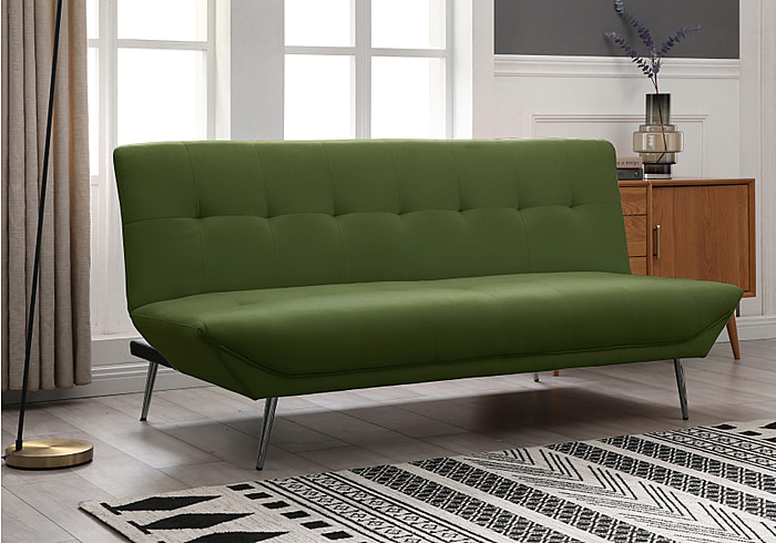 Limelight Astrid Fabric Sofa Bed contemporary design available in Navy blue Olive green and Grey deep padded seat and backrest