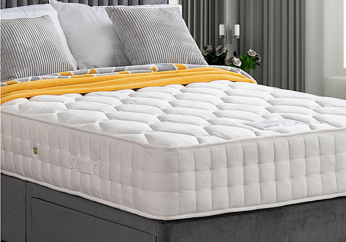 Sweet Dreams Natural Augusta 1000 Mattress pocket sprung multiple layers of fillings Natural FR damask Cover no chemicals 