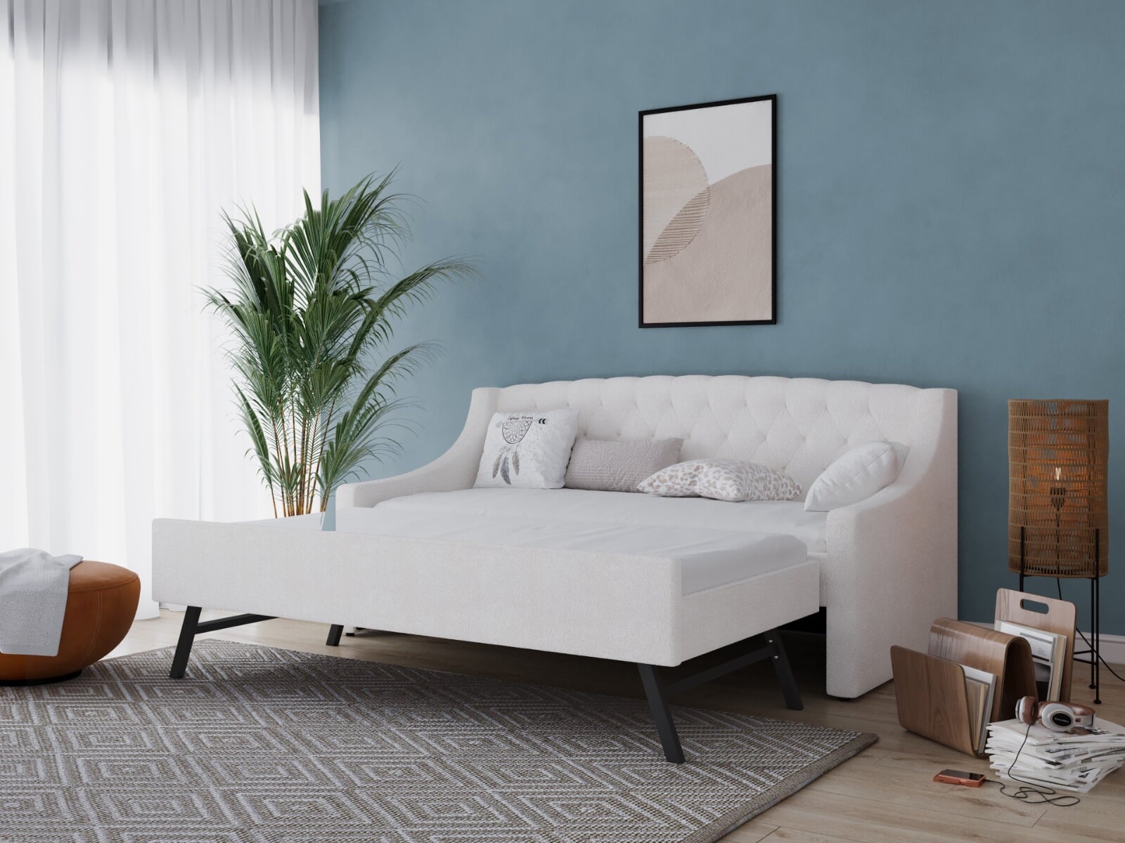 Full size upholstered daybed deals with storage