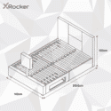 X Rocker Ava Upholstered TV Bed Grey