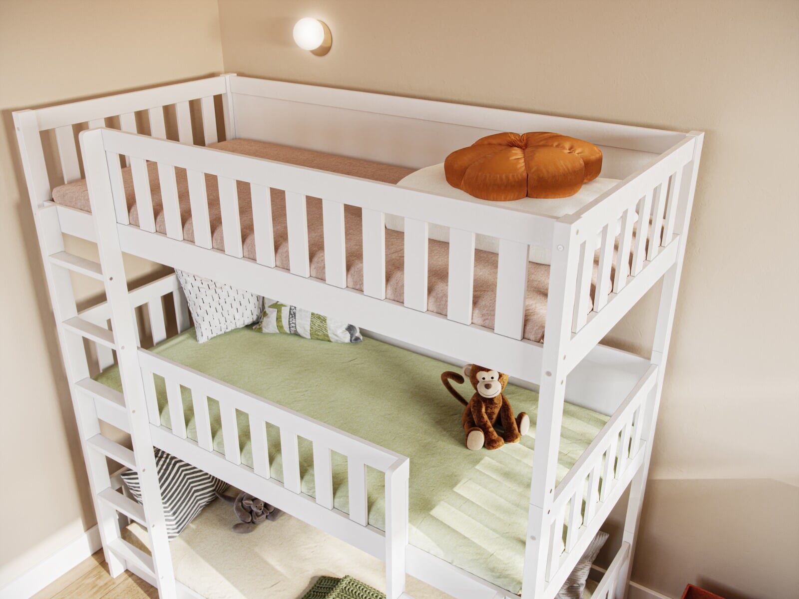 Flair Bea Triple High Bunk Bed White