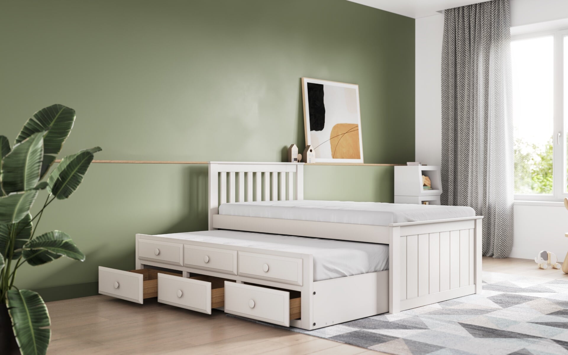 Captain bunk top beds with drawers