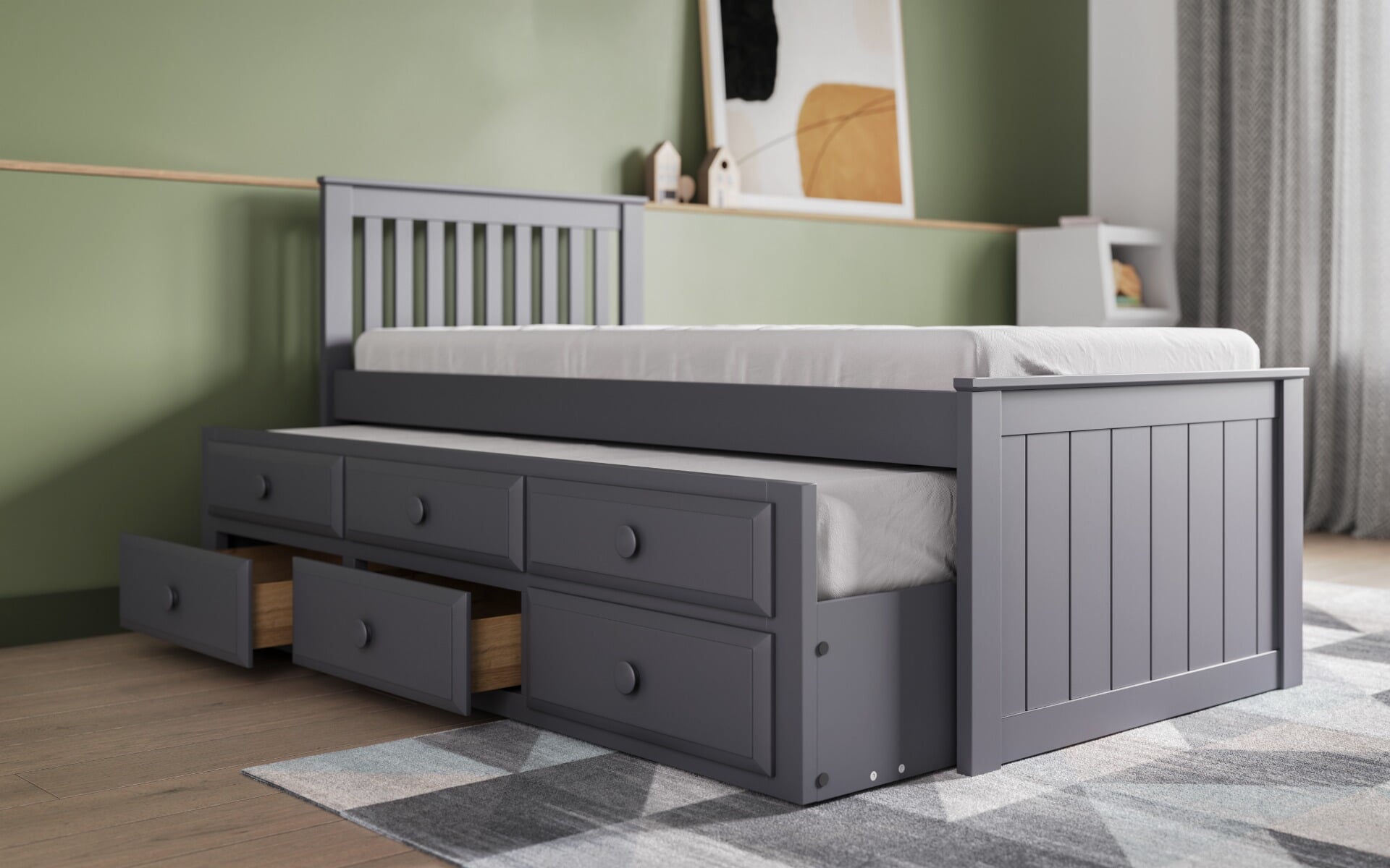 Flair Montana Captain s Bed Frame With Drawers White