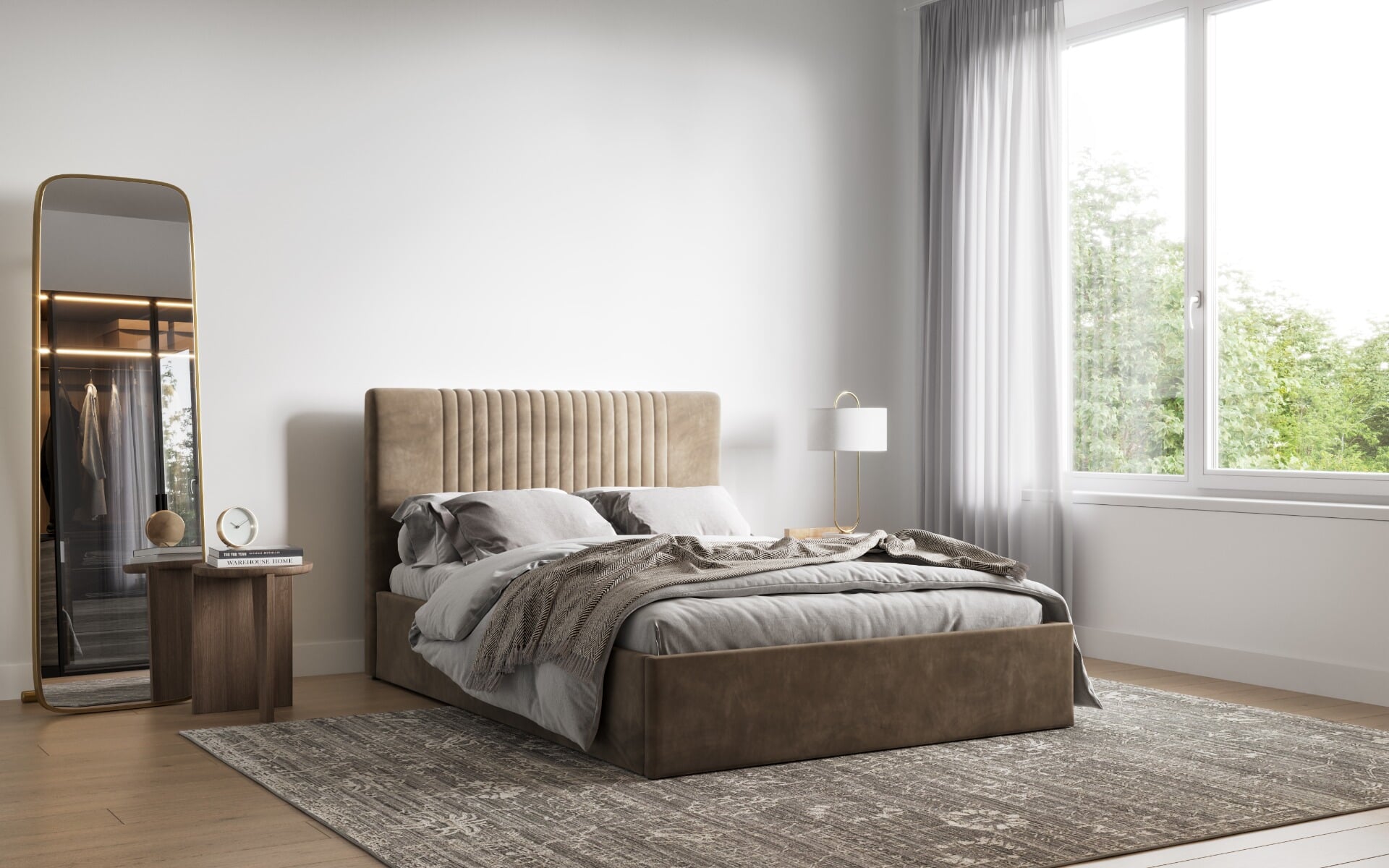 Mink velvet cheap bed frame