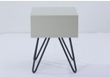 Flair Beru Open Bedside Table Light Grey and Charcoal grey finish with charcoal hairpin legs retro style