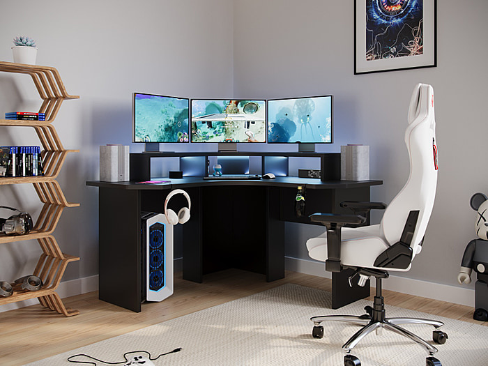 Recoil Topaz Compact Corner Gaming Desk
