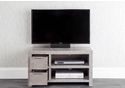 GFW Bloc 2 Drawer TV Unit Modern Minimalist design Concrete effect melamine finish 2 drawers and 2 open shelves Holds a 32" TV