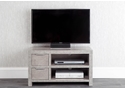 GFW Bloc 2 Drawer TV Unit Modern Minimalist design Concrete effect melamine finish 2 drawers and 2 open shelves Holds a 32" TV