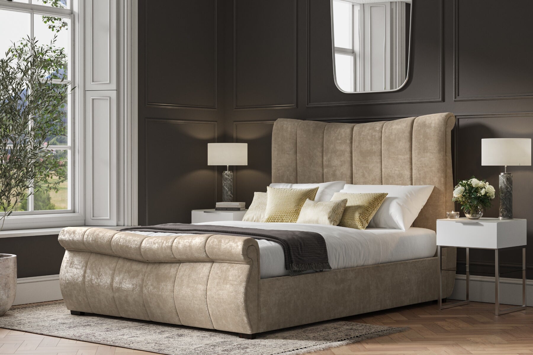 King sleigh deals beds on sale