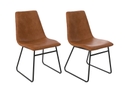 Dorel Bowden Upholstered Moulded Chair Caramel Maple (set of 2)