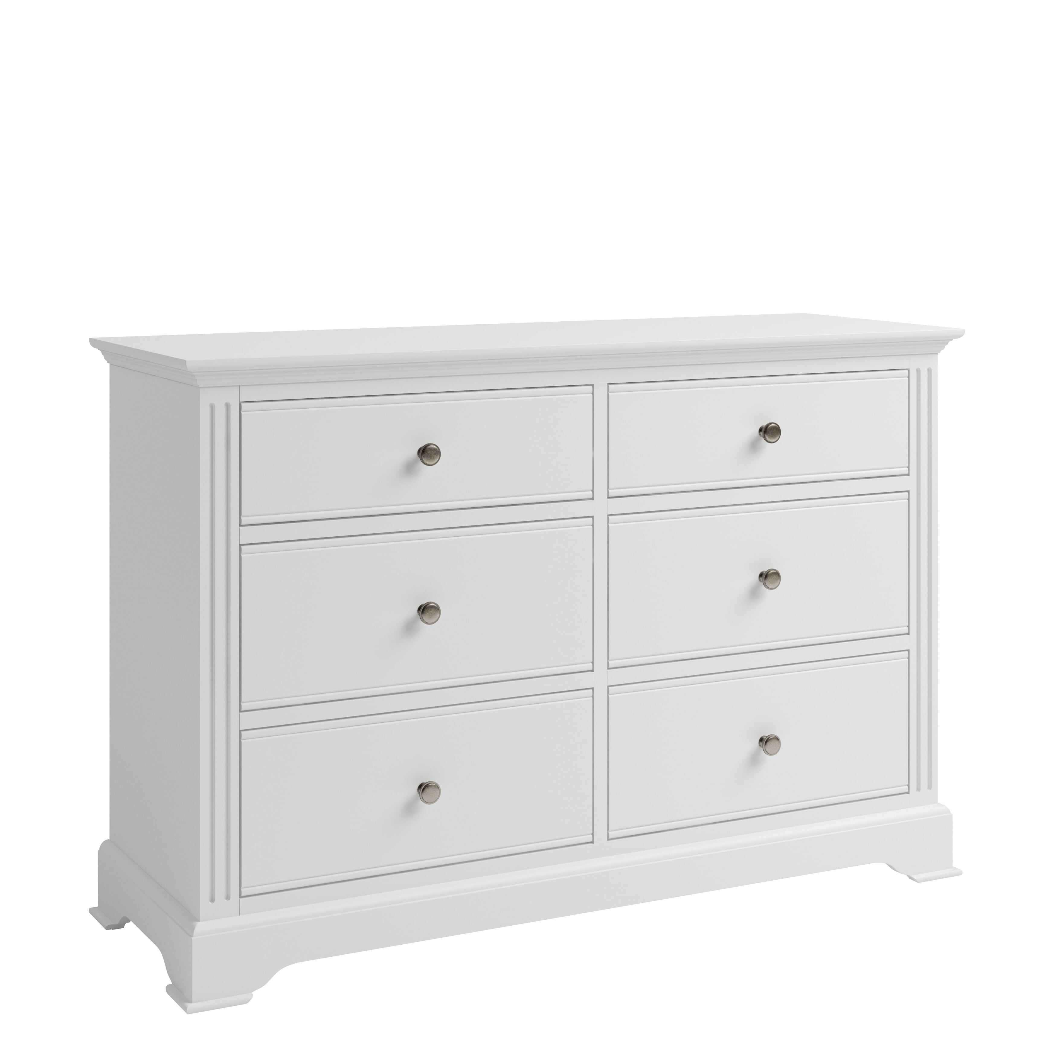 White and wood clearance 6 drawer dresser