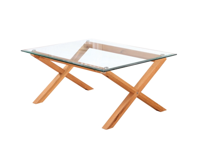 LPD Cadiz Coffee Table Glass & Solid Oak