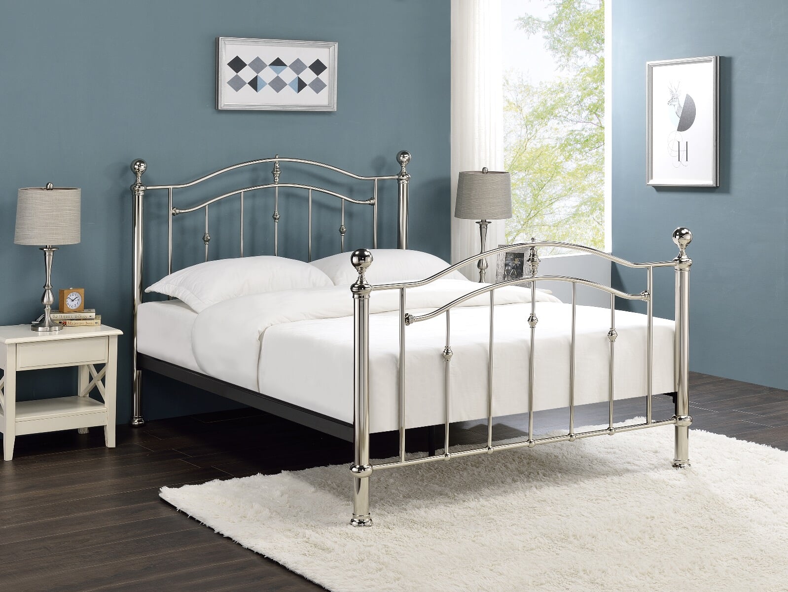 Chrome store bed frames