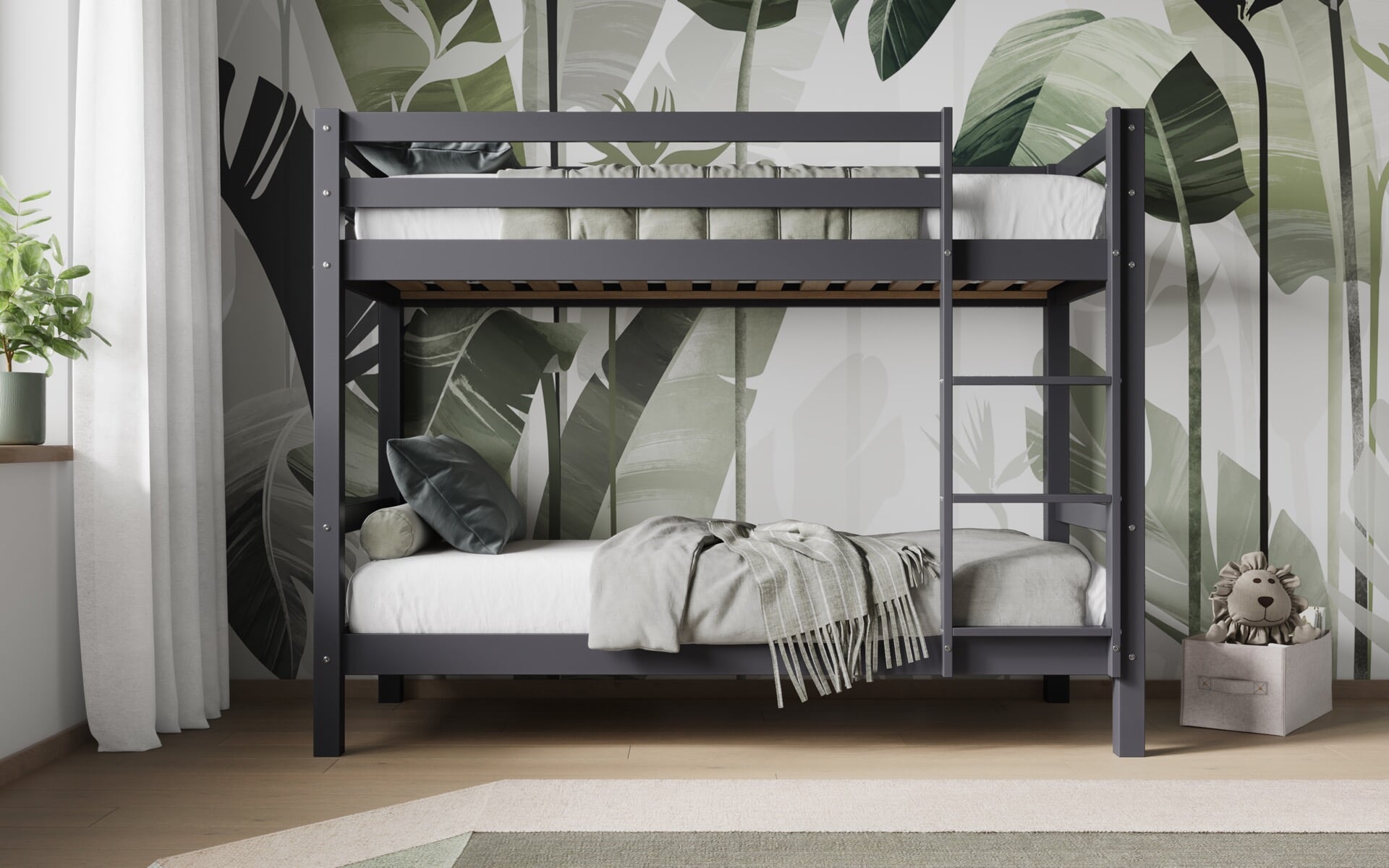 Short bunk bed sales with trundle