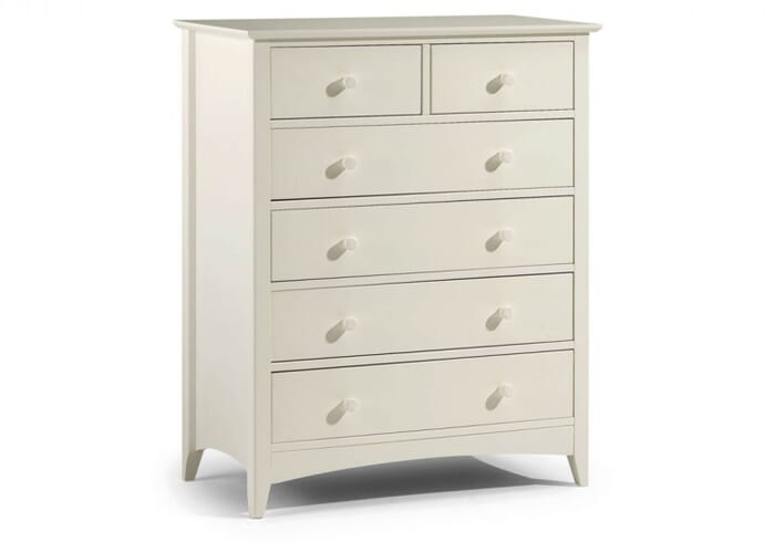 Julian Bowen Cameo Stone White 4+2 Chest Of Drawers