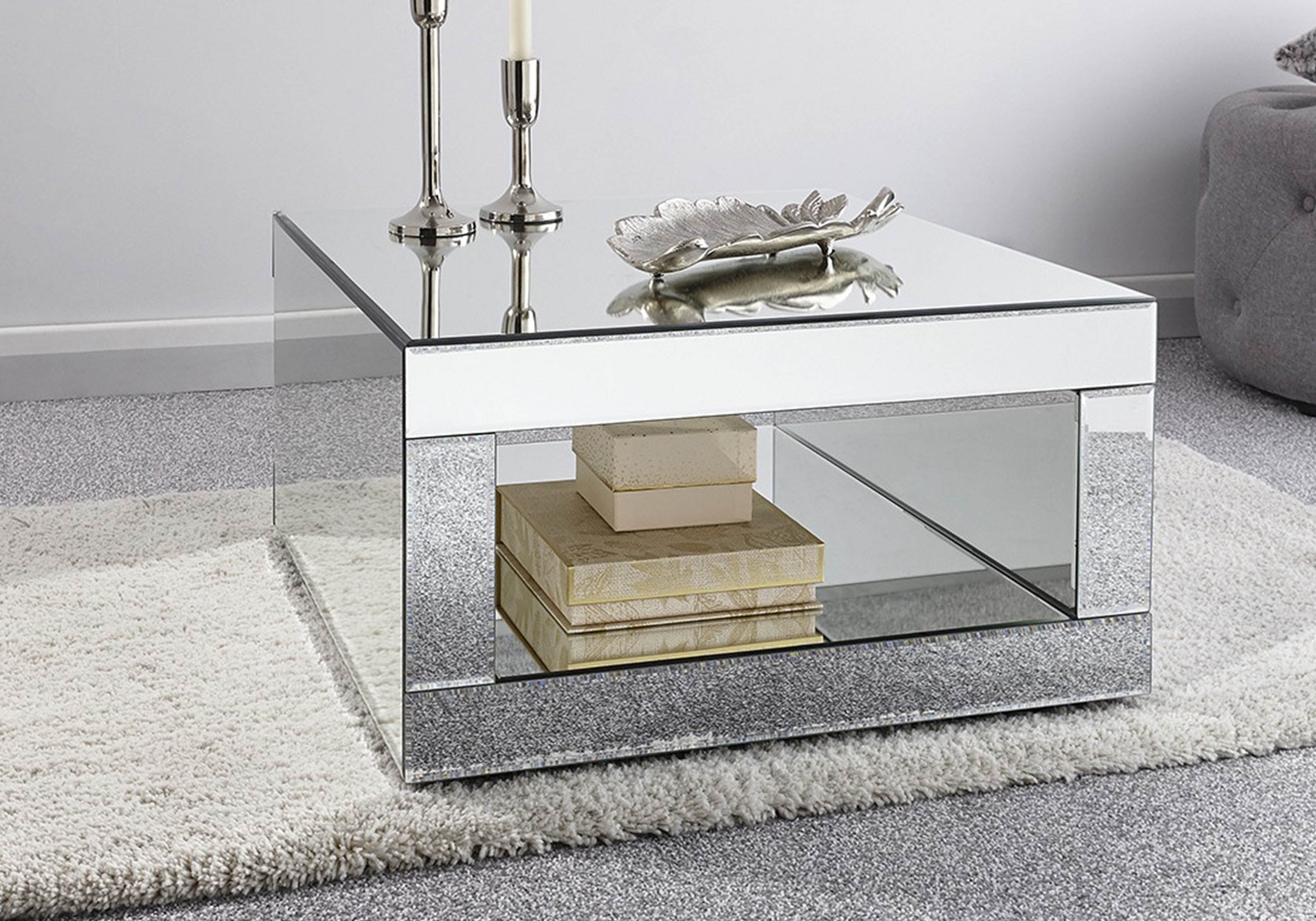 Glass cube coffee table
