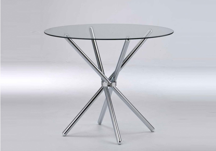 LPD Casa Glass & Chrome Dining Table