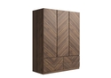 GFW Catania 3 Door 4 Drawer Wardrobe modern style with a herringbone inspired design available in an oak or walnut effect finish