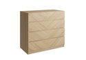 GFW Catania 4 Drawer Chest modern style herringbone design available in an oak or walnut effect finish