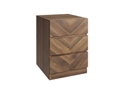 GFW Catania 3 Drawer Bedside Table modern style herringbone inspired design available in an oak or walnut effect finish