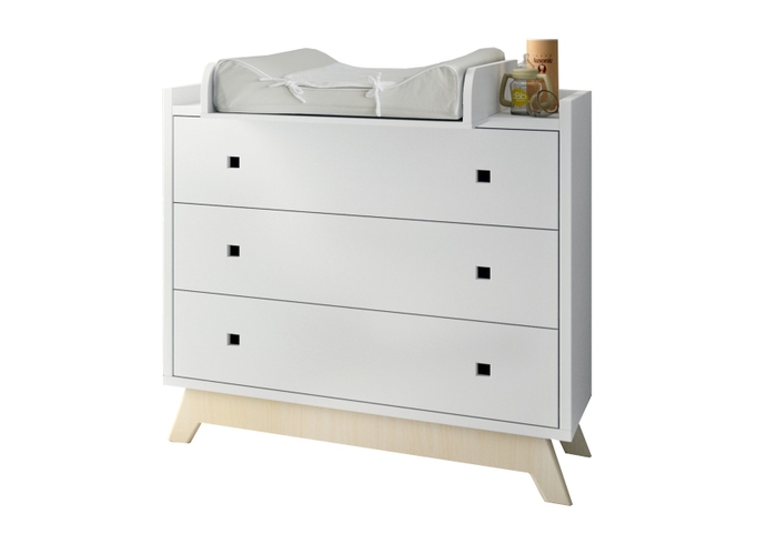 Mathy By Bols Madavin 3 Drawer Chest & Changing Station with Natural Legs