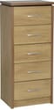 Seconique Charles 5 Drawer Narrow Chest