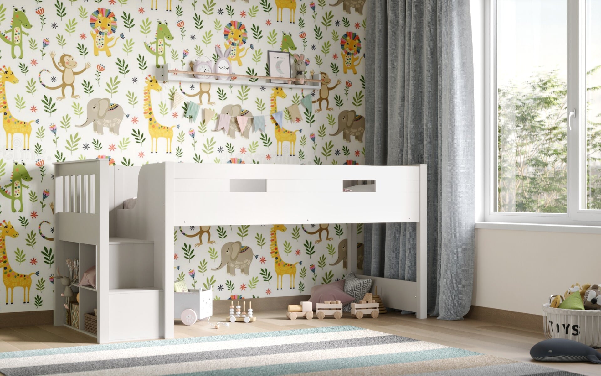Mid high store bed