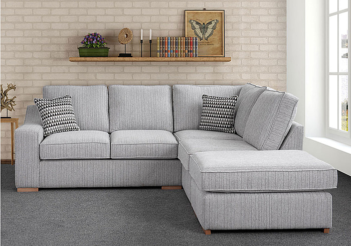 Sweet Dreams Clyde Corner Sofa Bed available in silver grey and charcoal choice of left or right hand facing layout sleeps 2 sturdy hardwood build
