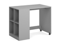 Modern grey pull out kids desk with four storage compartments. Shown with the Kidsaw Coast midsleeper.