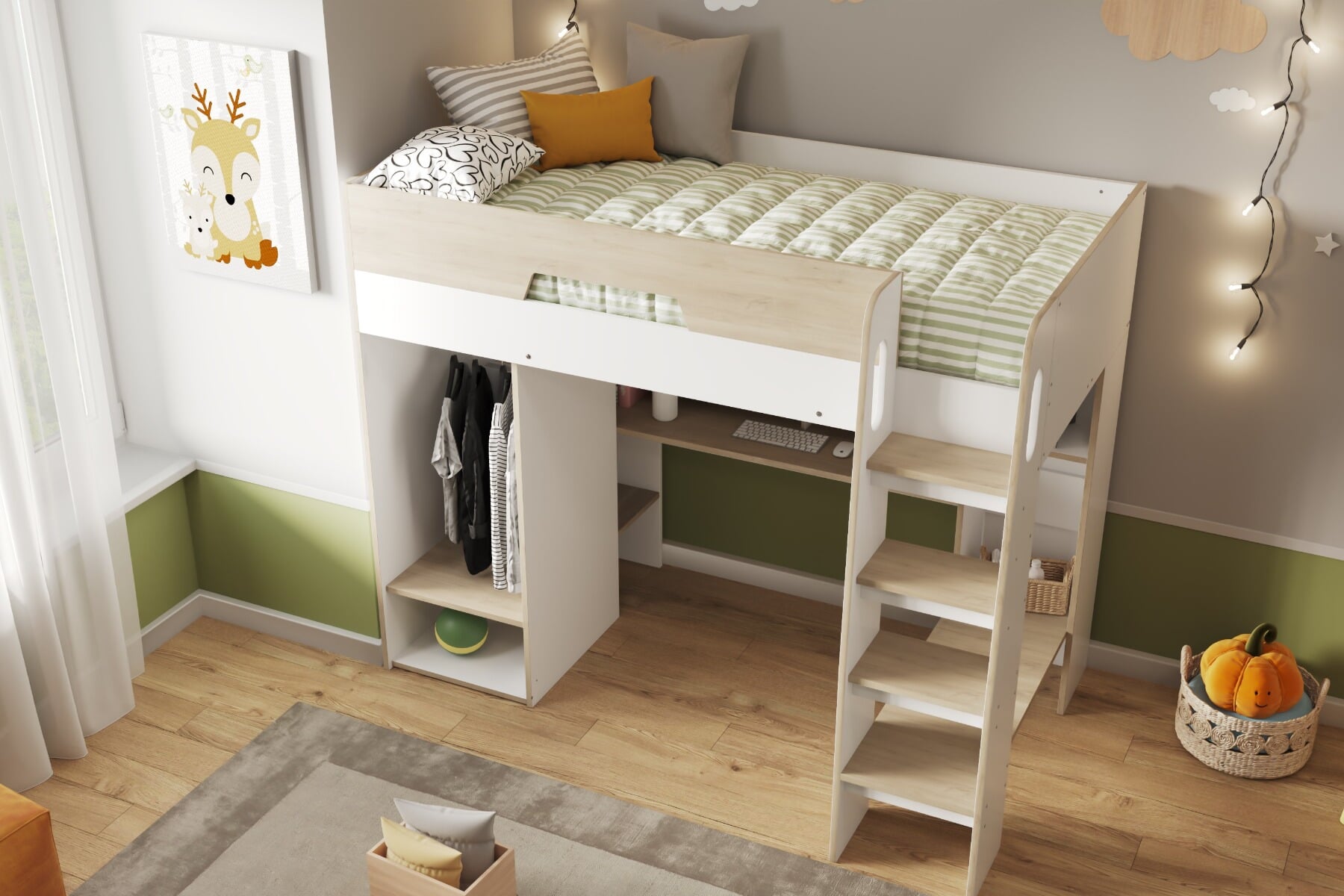 X loft hotsell bed over workstation