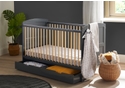 Classic style cot bed grey and natural wood with drawer below by Ickle Bubba