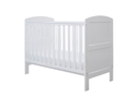 Ickle Bubba Coleby Mini Cot Bed white finish classic style slatted base solid end panels suitable from birth to approx 4 years