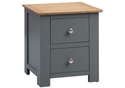 Flintshire Furniture Heritage Grey & Smoked Oak 2 Drawer Bedside Cabinet