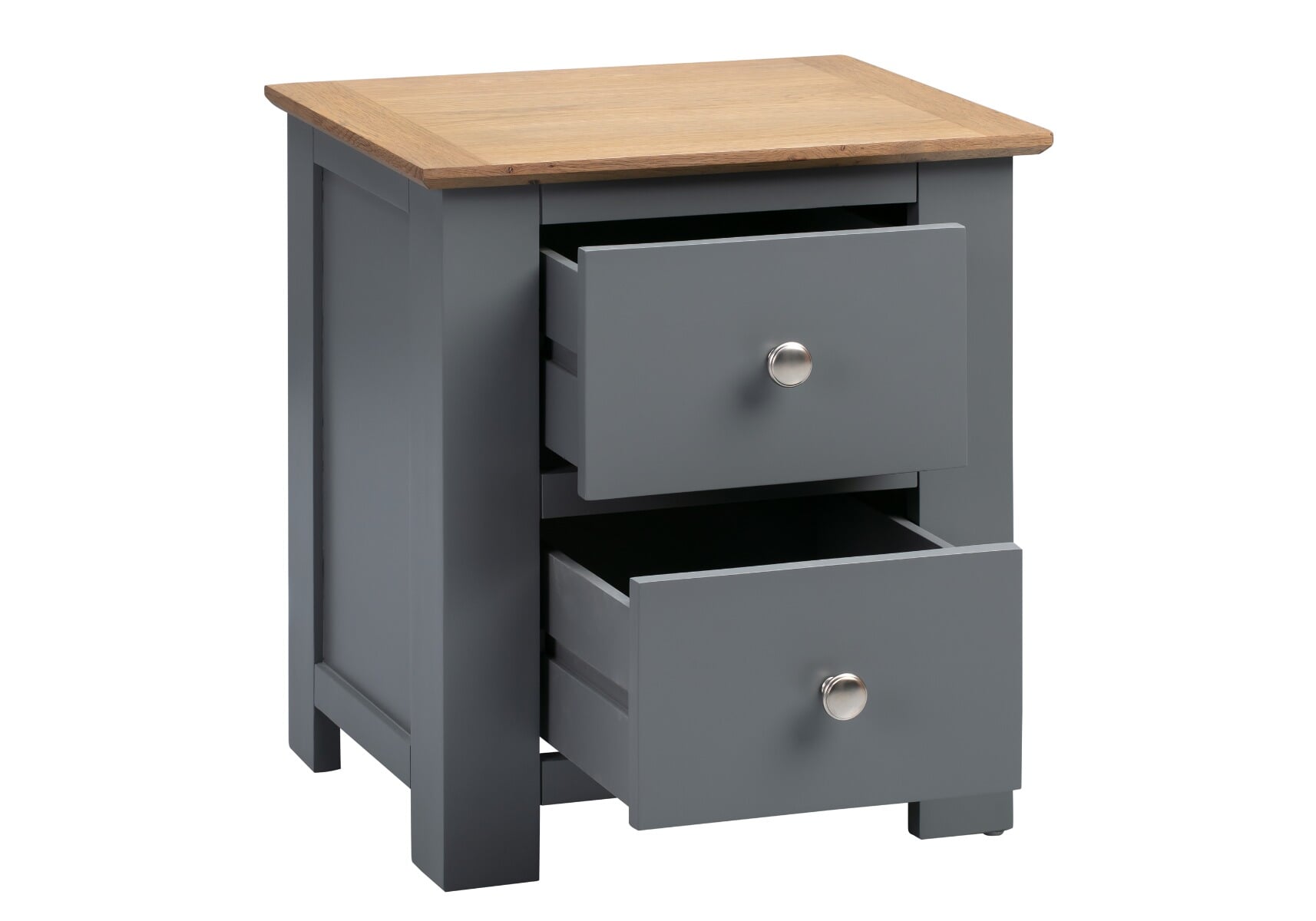 grey painted oak bedside tables