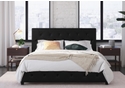 Dorel Dakota Faux Leather Bed Frame black finish available in double and king sizes sprung slatted base modern style