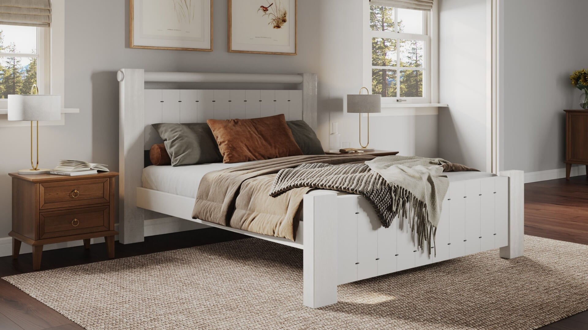 Dreams white deals wooden bed