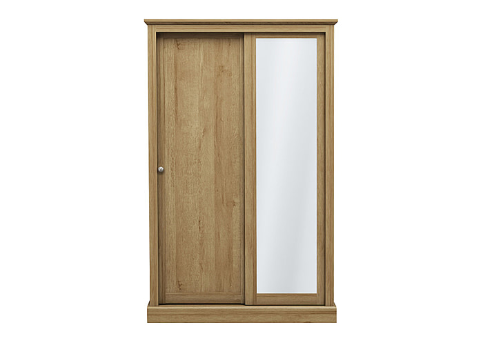 LPD Devon Oak 2 Door Sliding Mirrored Wardrobe