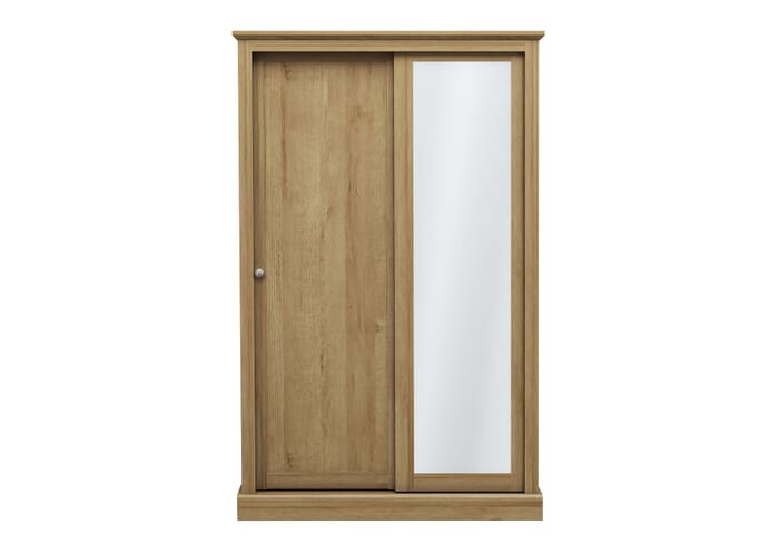 LPD Devon Oak 2 Door Sliding Mirrored Wardrobe