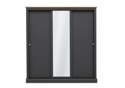 LPD Devon Charcoal & Oak 3 Door Sliding Mirrored Wardrobe
