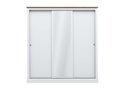 LPD Devon White & Oak 3 Door Sliding Mirrored Wardrobe