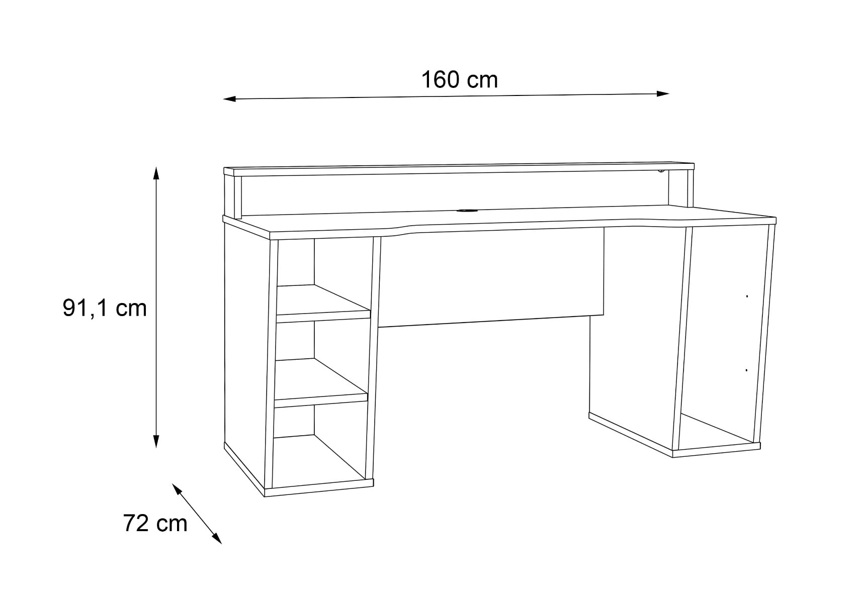 flair power x led gaming desk