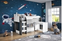 Flair Lulu Midsleeper with Storage in White And Grey