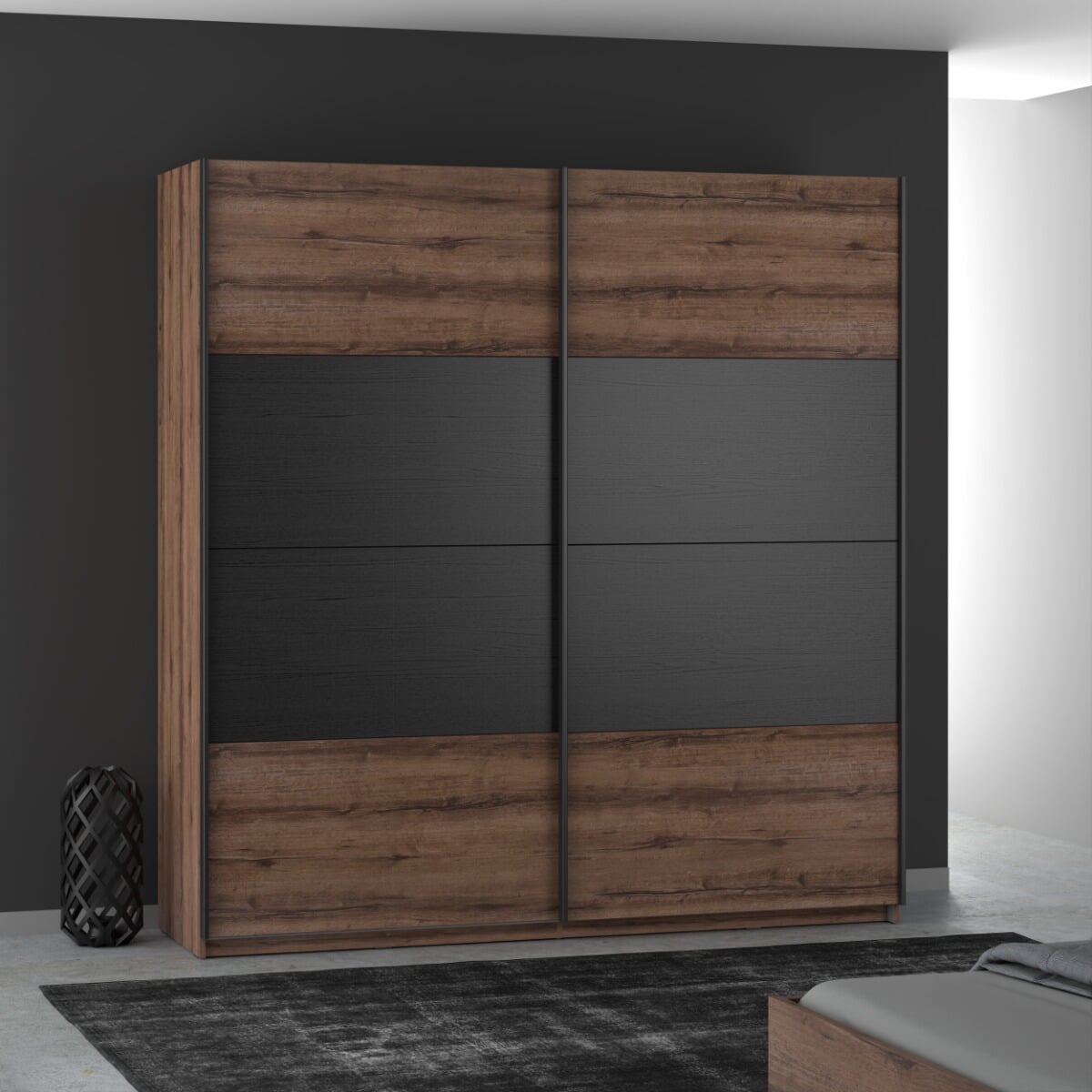 Brown store sliding wardrobe