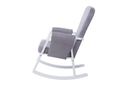 Ickle Bubba Dursley Rocking Chair white metal frame grey suedette fabric Padded back and arm rests handy storage pockets