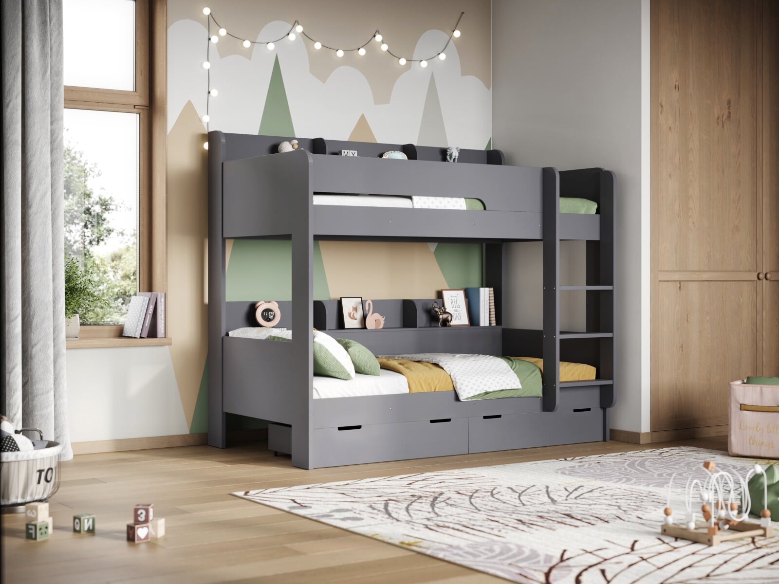 Borgen bunk bed with outlet drawers