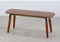 Flair Edelweiss Dining Table and Bench Set Walnut and Brass (151x81 cm)