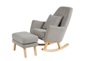 Ickle Bubba Eden Deluxe Nursery Chair and Stool available in charcoal grey ochre and pearl grey woven fabric upholstery