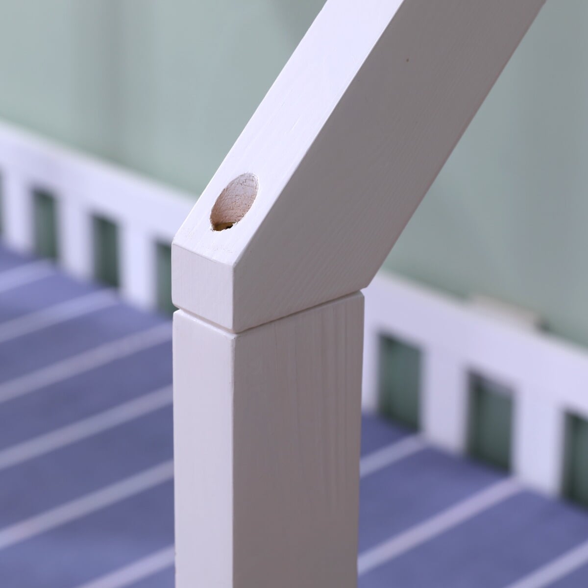 Flair White Wooden Explorer Playhouse Single Bed With Rails