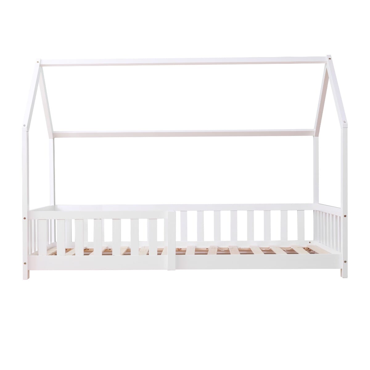 Flair White Wooden Explorer Playhouse Single Bed With Rails