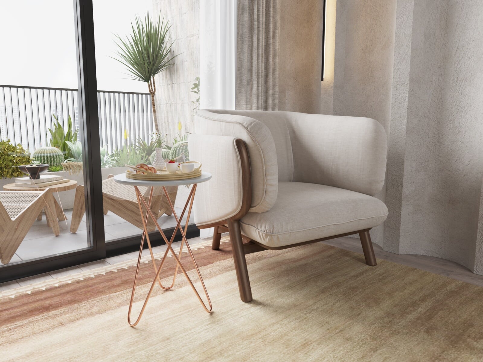 Grey and shop copper living room